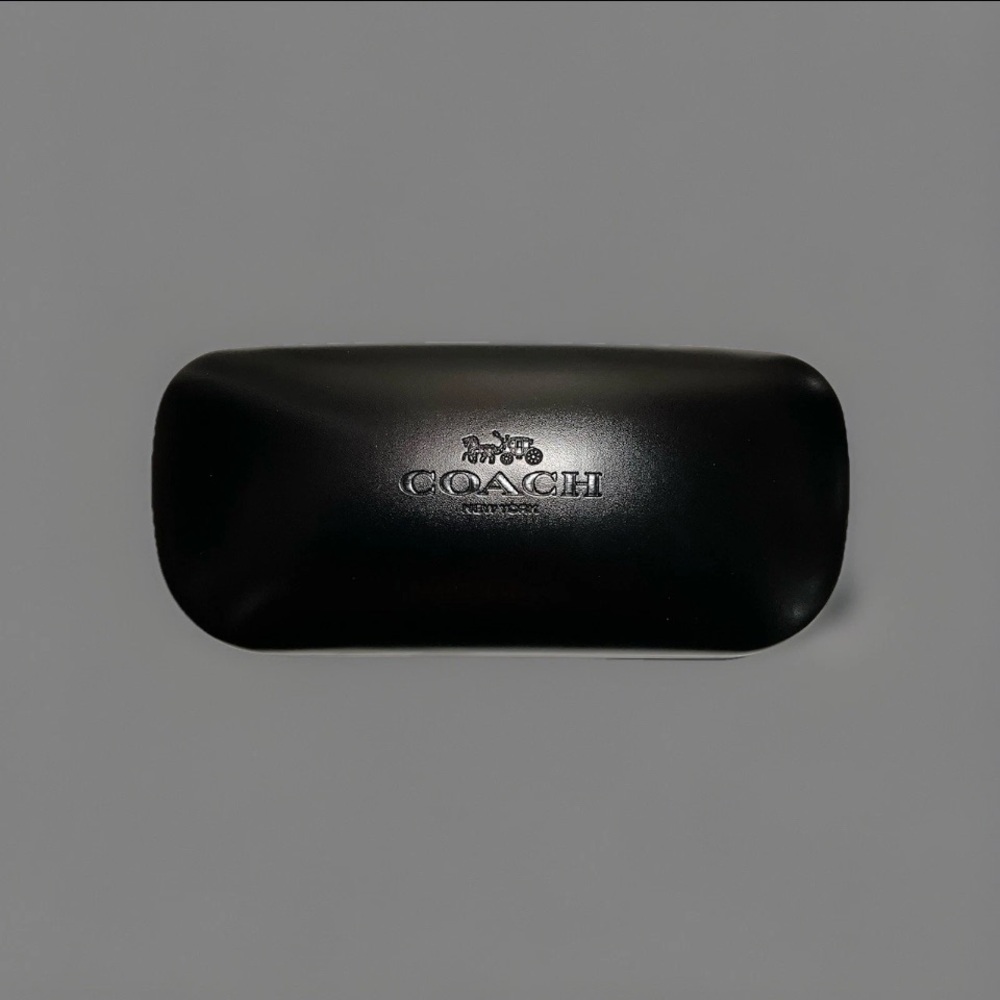 Coach Hard Shell Glasses Case Glossy Black Sunglasses Case W/ Cloth And Packet